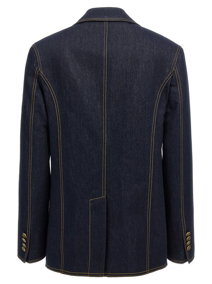 Etro Blue Cotton Blazer