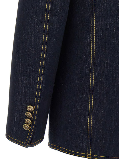 Etro Blue Cotton Blazer