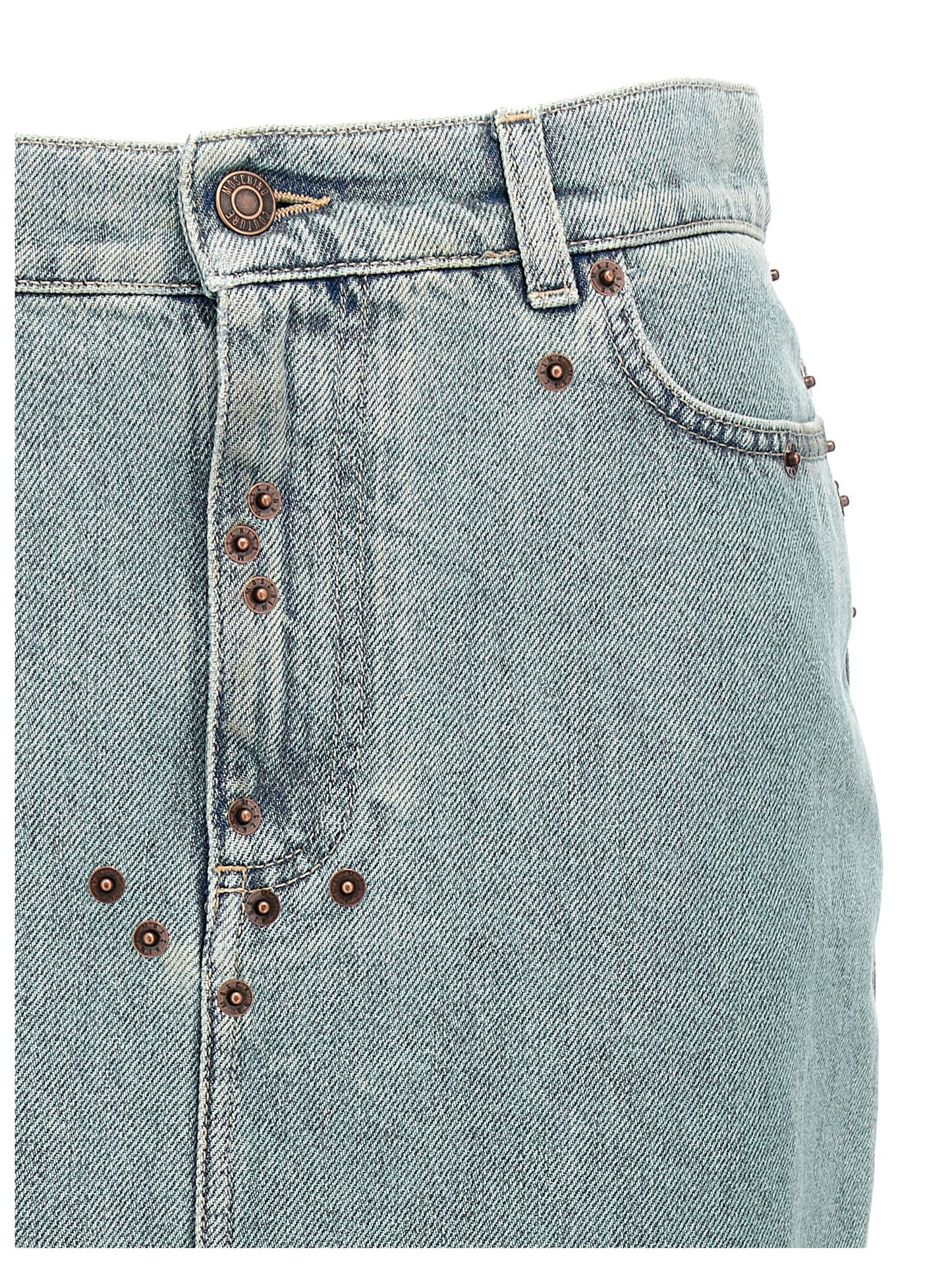 Moschino Blue Cotton Midi Skirt