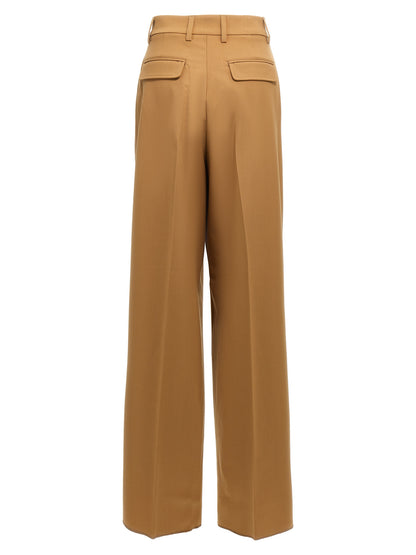 THELATEST Brown Polyester Pants