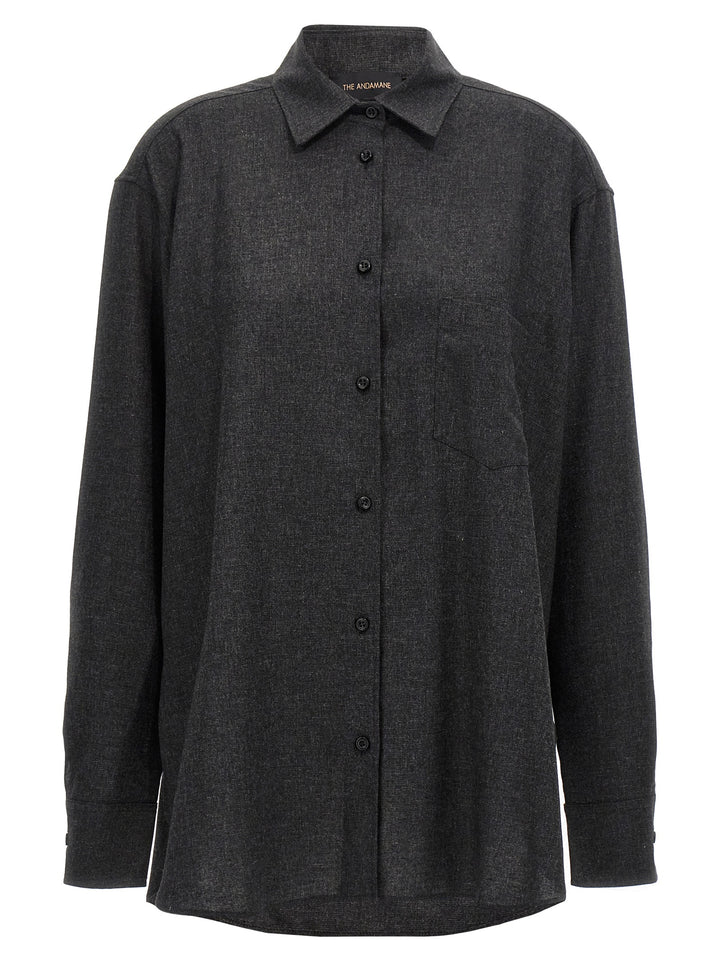 The Andamane Gray Wool Blouse