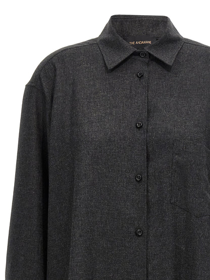 The Andamane Gray Wool Blouse