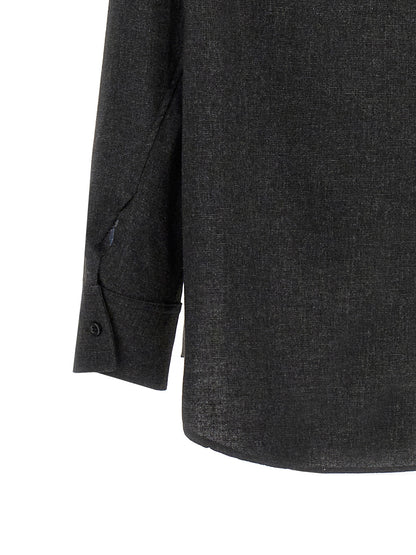 The Andamane Gray Wool Blouse