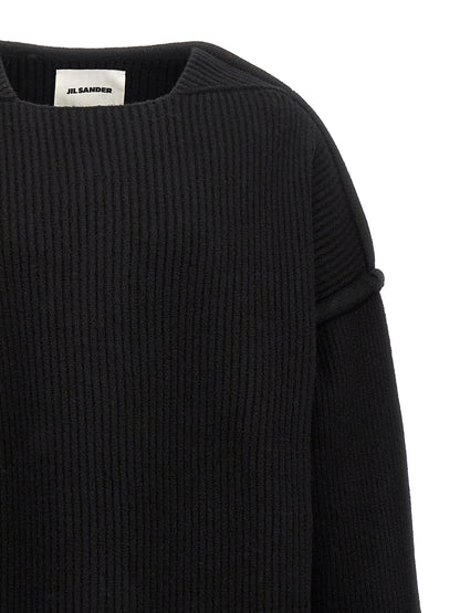 Jil Sander Black Wool Cardigan