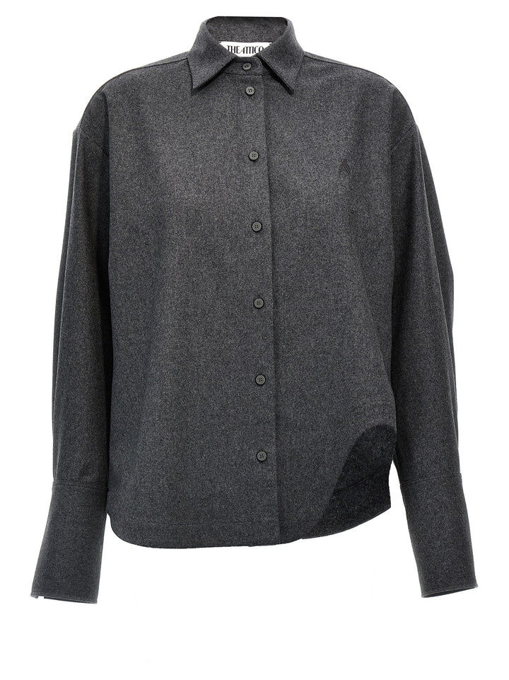 The Attico Gray Wool Blouse