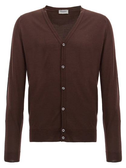 JOHN SMEDLEY Brown Wool Cardigan