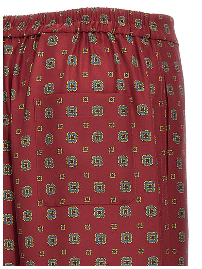 Moschino Bordeaux Silk Casual Pants