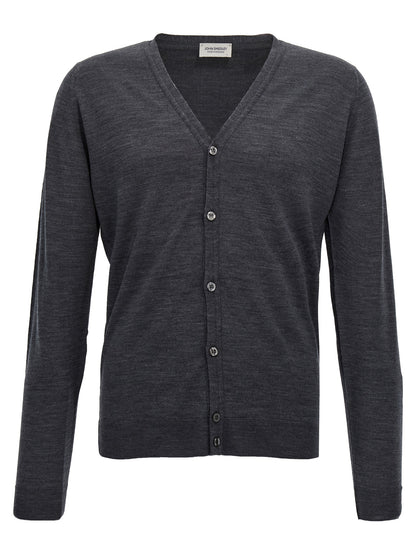 JOHN SMEDLEY Gray Wool Cardigan