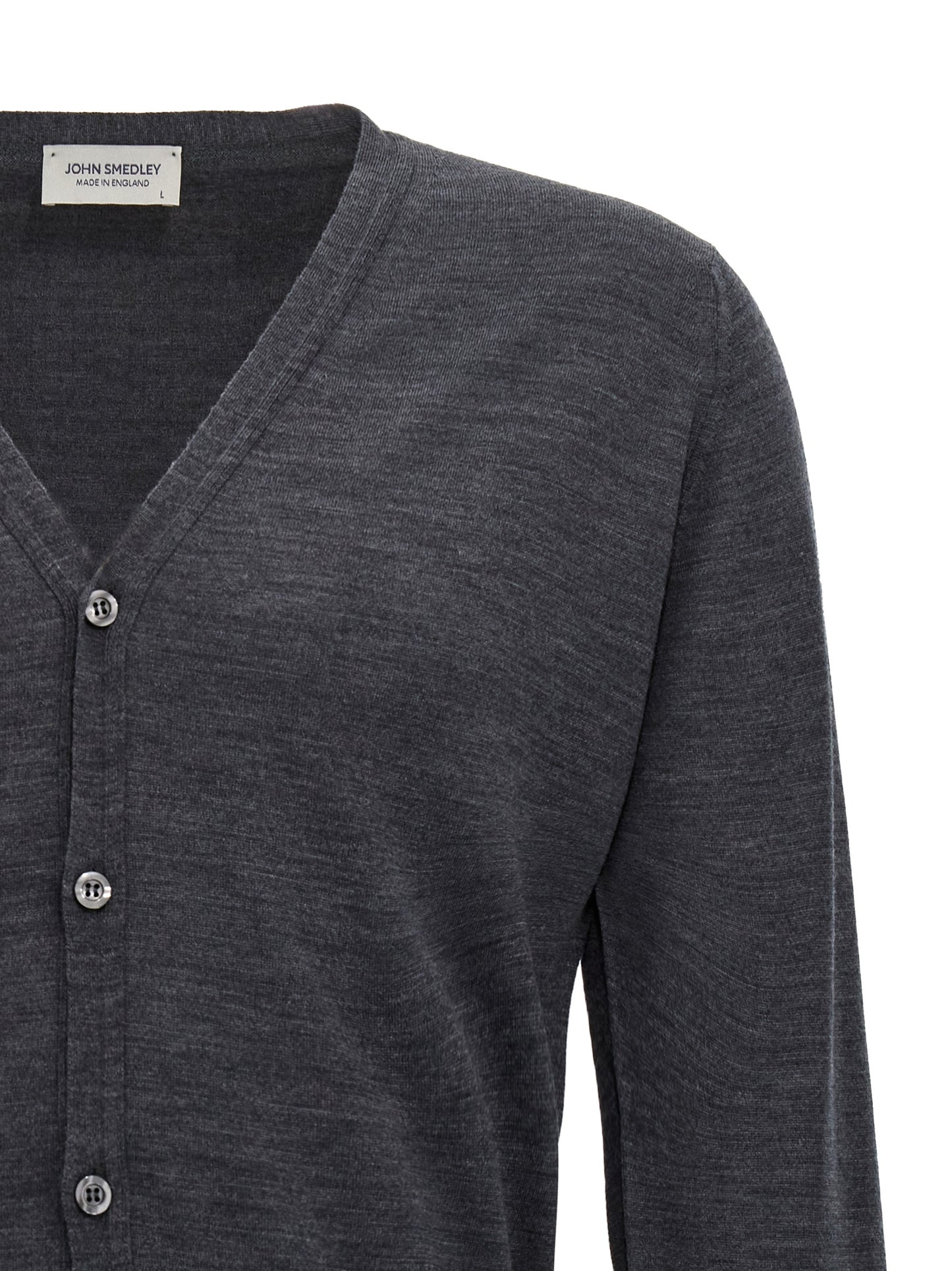 JOHN SMEDLEY Gray Wool Cardigan