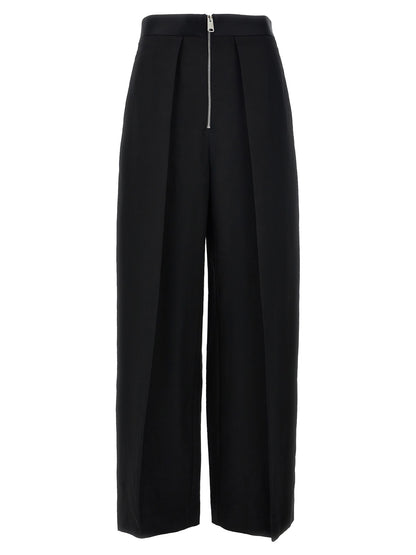 Khaite Black Viscose Casual Pants