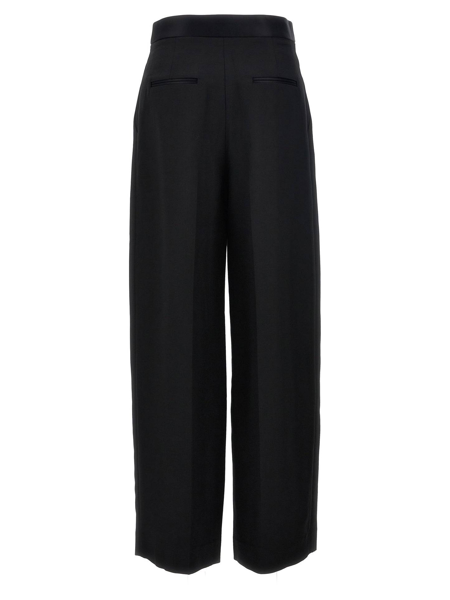 Khaite Black Viscose Casual Pants