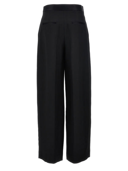 Khaite Black Viscose Casual Pants