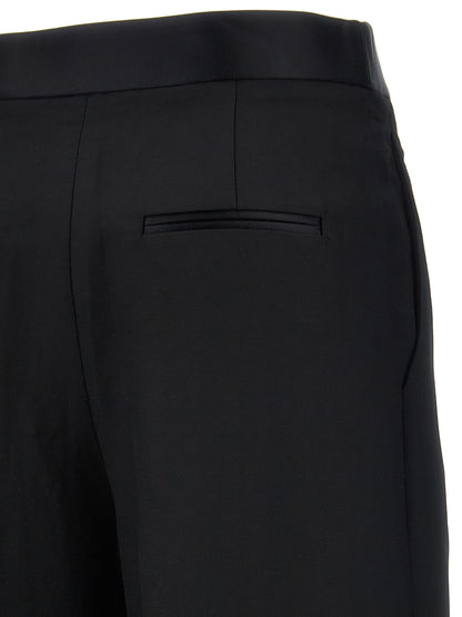 Khaite Black Viscose Casual Pants