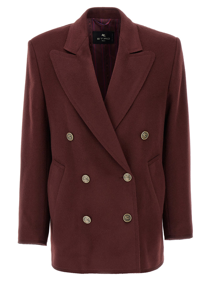 Etro Bordeaux Wool Blazer