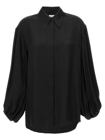 Khaite Black Cupro Blouse