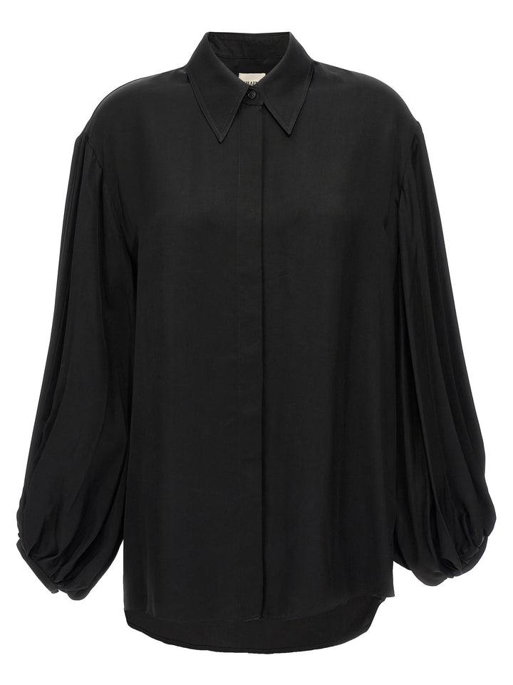 Khaite Black Cupro Blouse