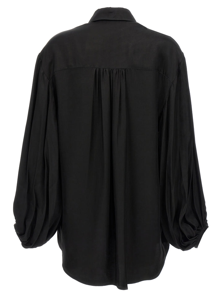 Khaite Black Cupro Blouse
