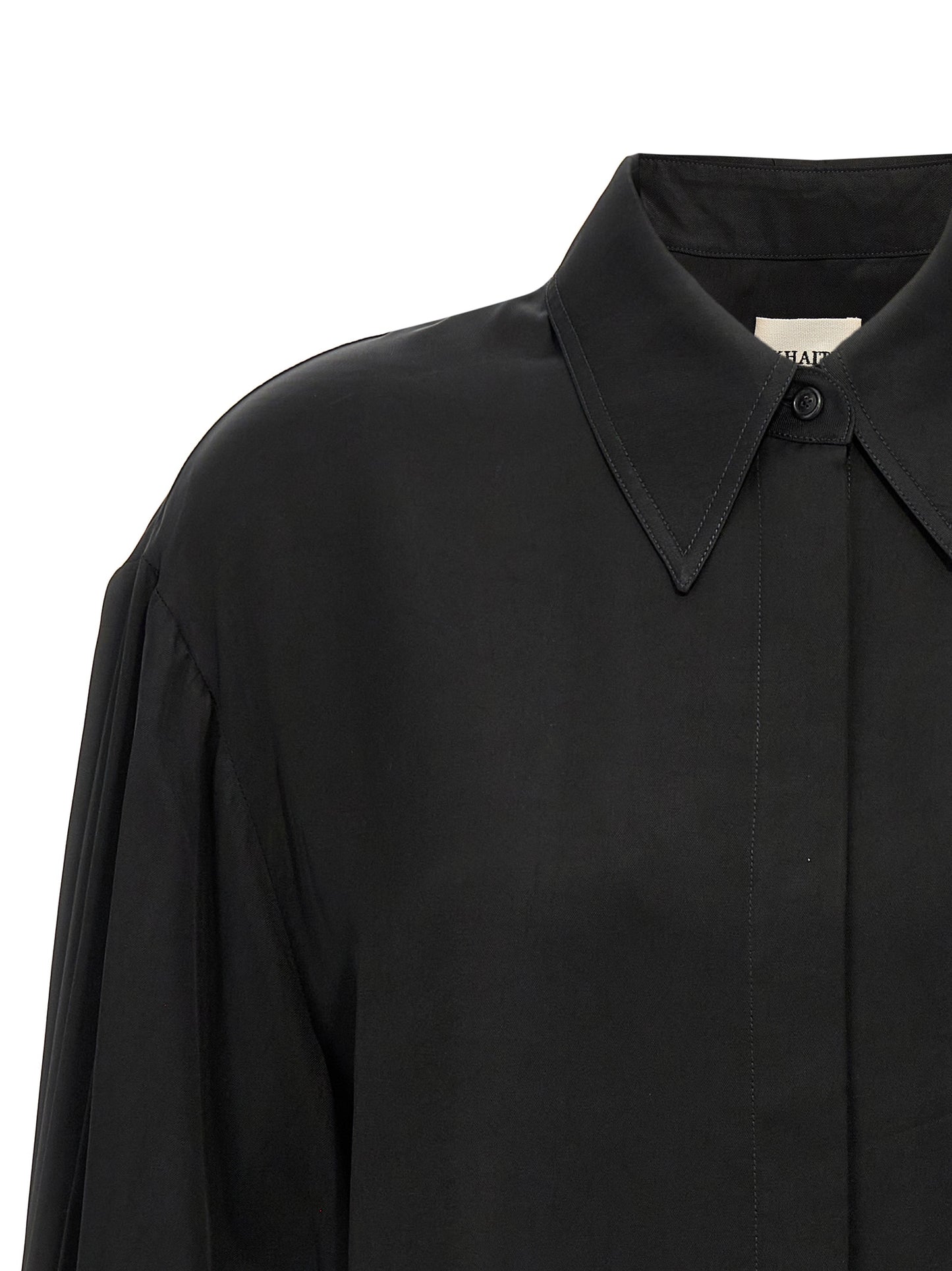 Khaite Black Cupro Blouse