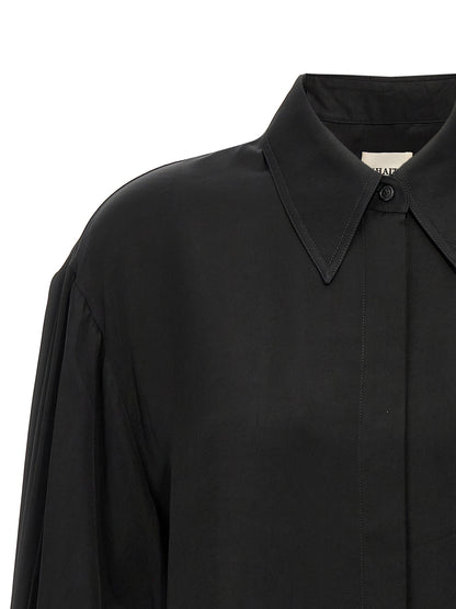 Khaite Black Cupro Blouse