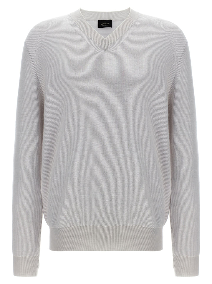 Brioni White Cashmere Cardigan