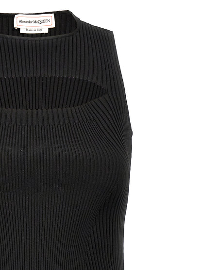 Alexander McQueen Black Viscose Midi Dress