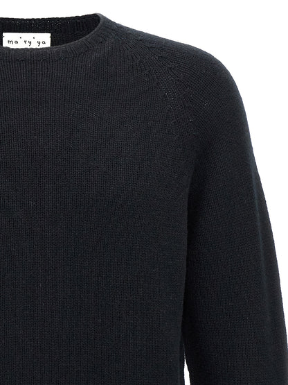 MA'RY'YA Black Wool Cardigan