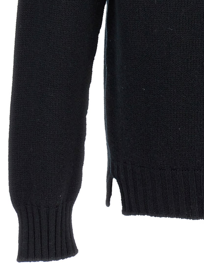 MA'RY'YA Black Wool Cardigan