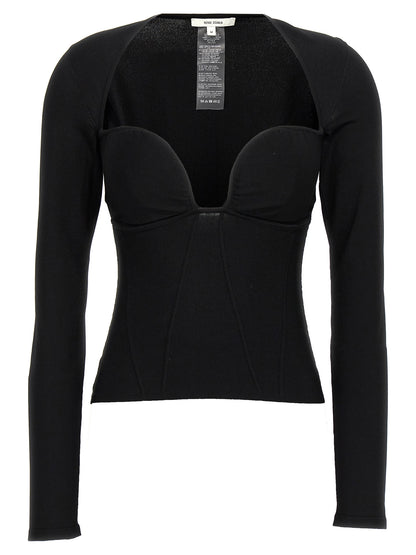 Nensi Dojaka Black Viscose Tank Tops