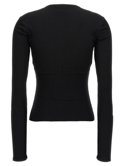Nensi Dojaka Black Viscose Tank Tops