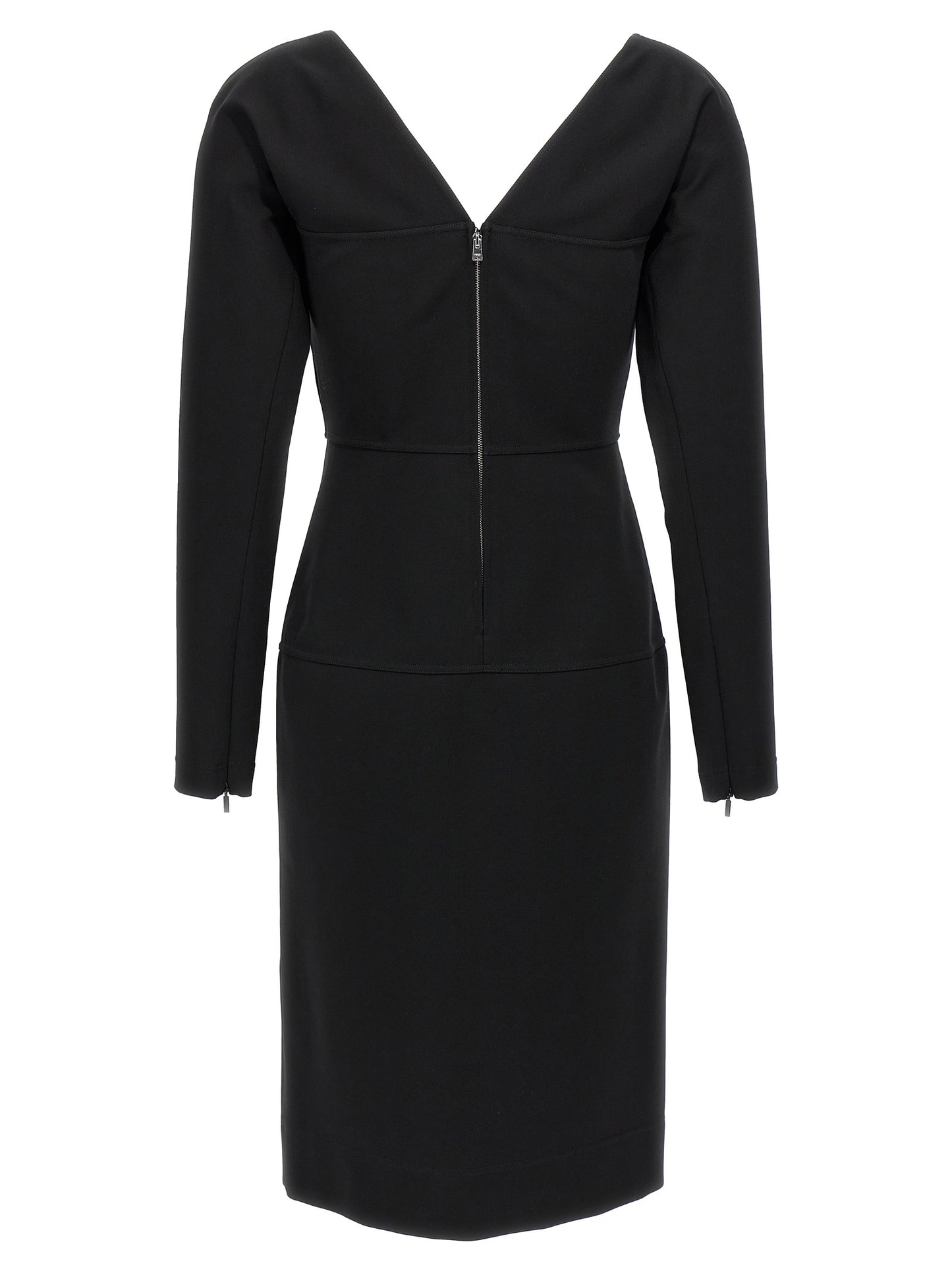 Fendi Black Viscose Midi Dress