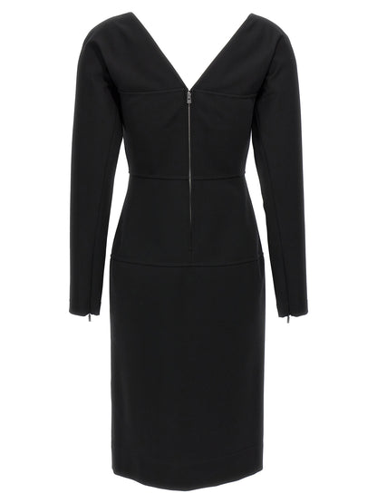 Fendi Black Viscose Midi Dress