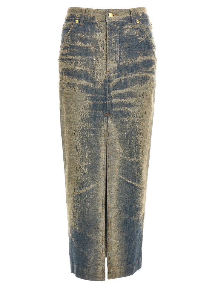 Darkpark Blue Cotton Mini Skirt