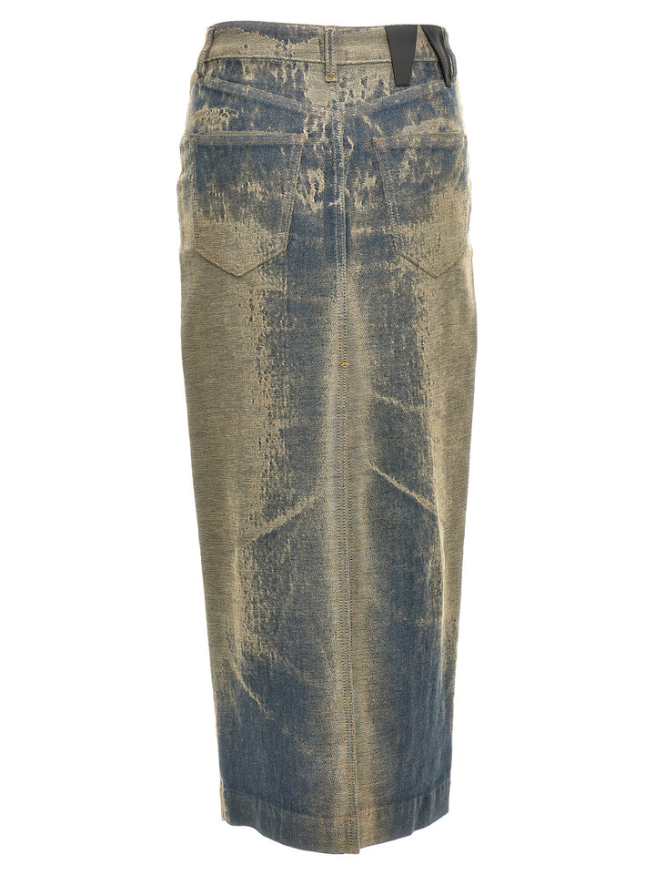 Darkpark Blue Cotton Mini Skirt