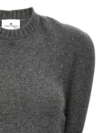 Courrèges Gray Wool Midi Dress