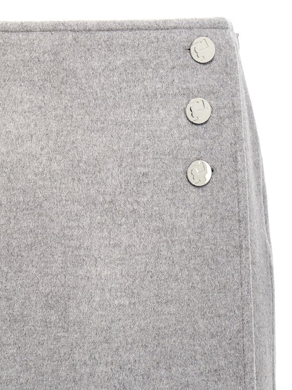 Tory Burch Gray Wool Long Skirt