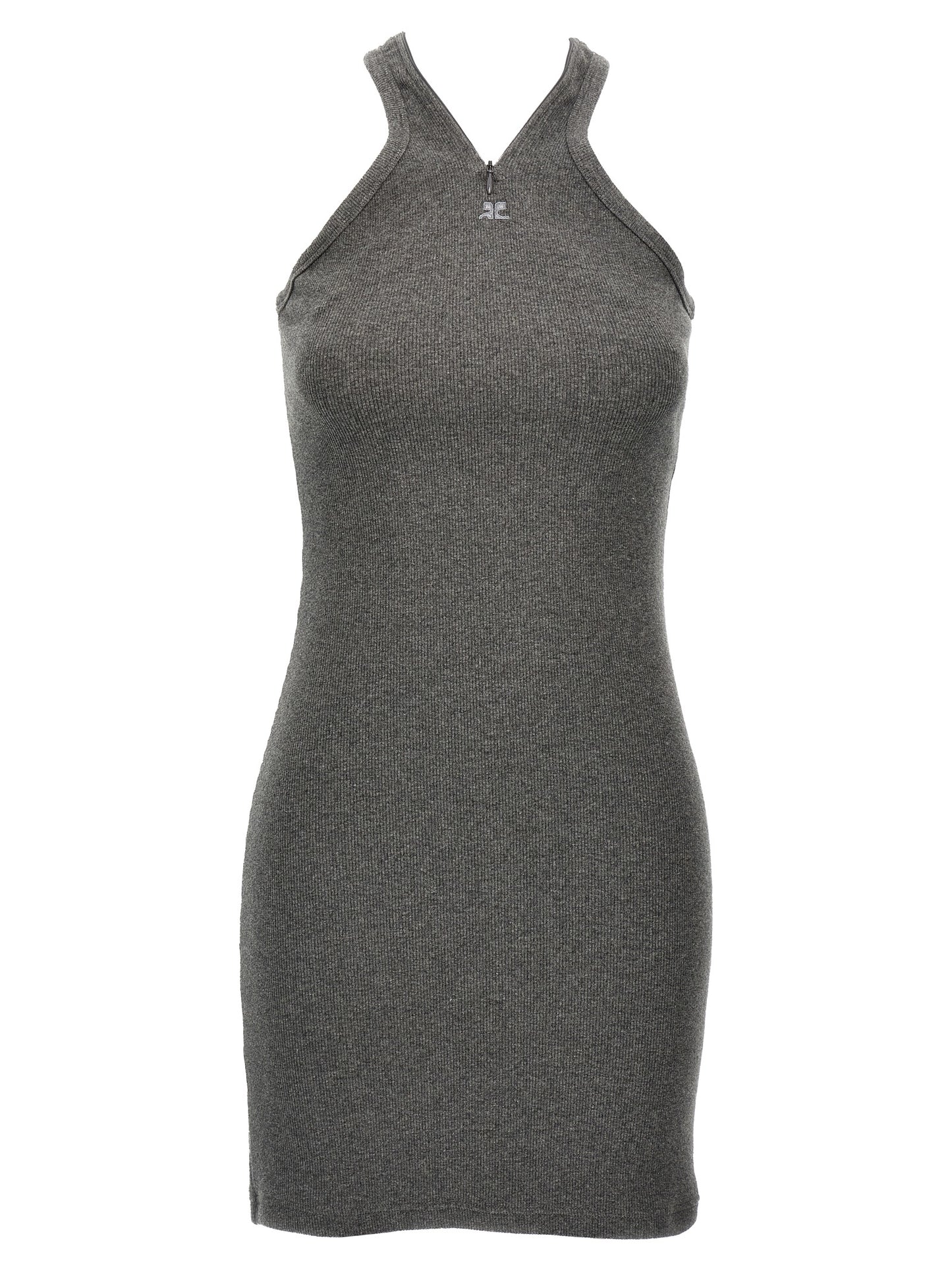 Courrèges Gray Cotton Short Dress