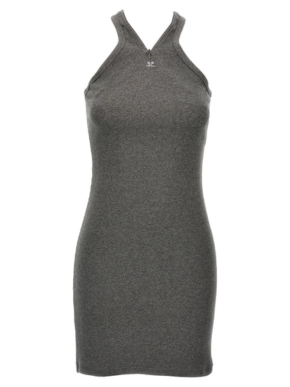 Courrèges Gray Cotton Short Dress
