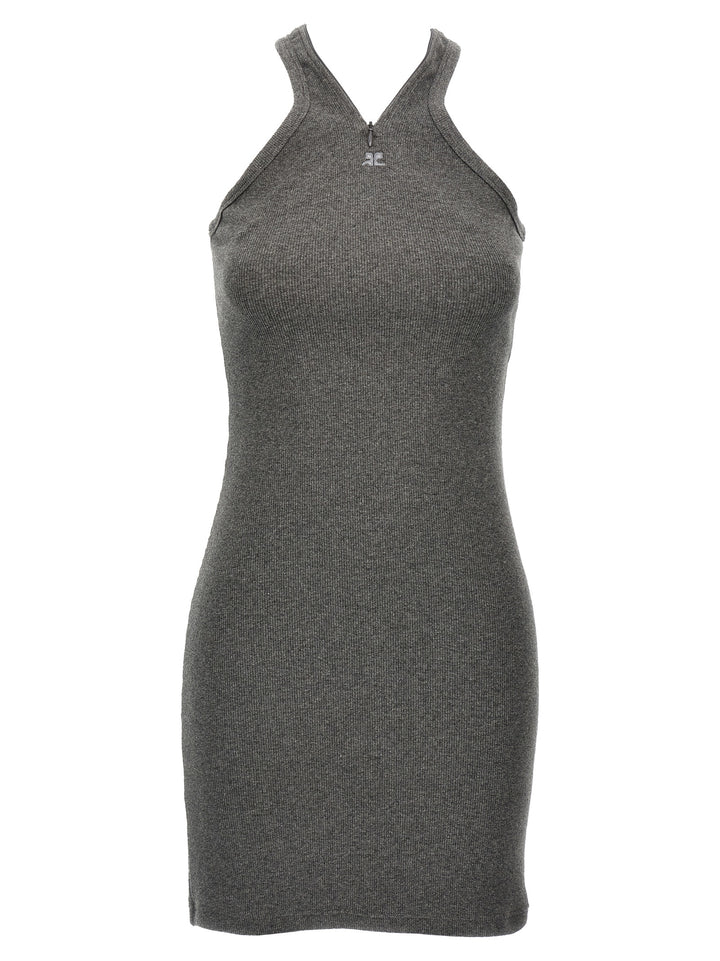 Courrèges Gray Cotton Short Dress