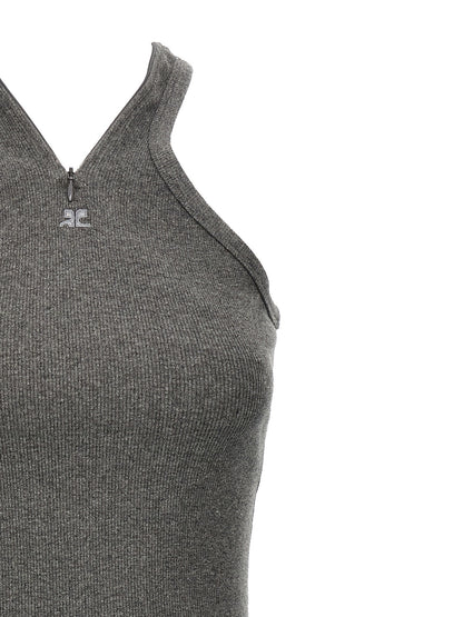 Courrèges Gray Cotton Short Dress