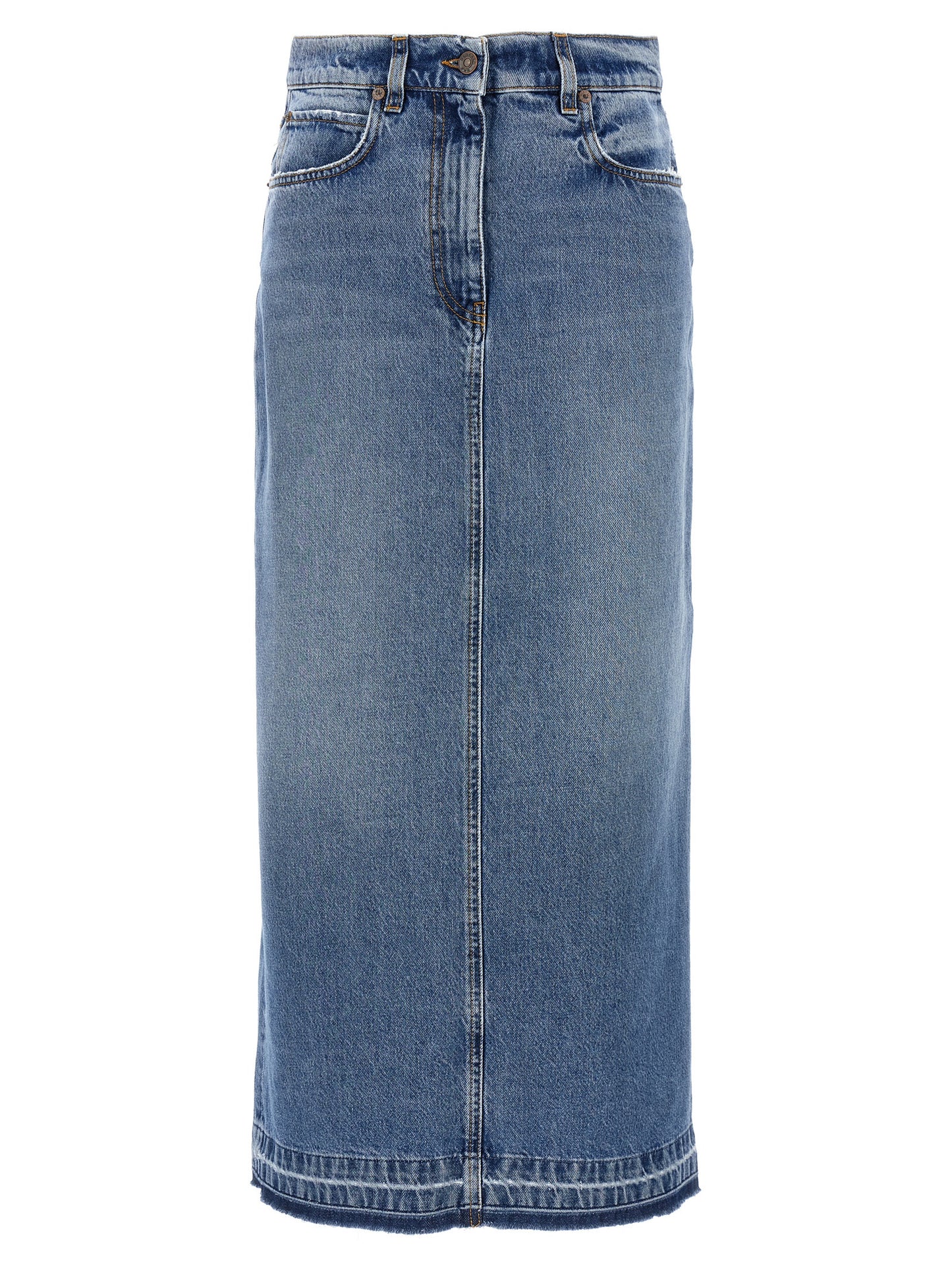 Fortela Blue Cotton Mini Skirt