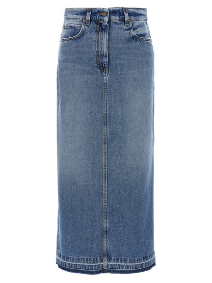 Fortela Blue Cotton Mini Skirt