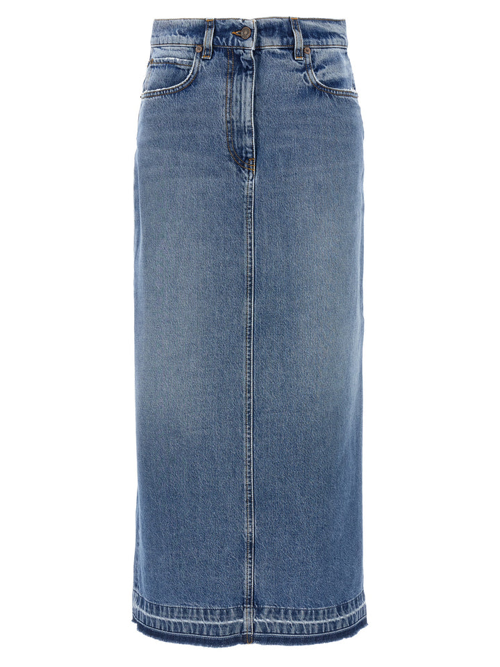 Fortela Blue Cotton Mini Skirt