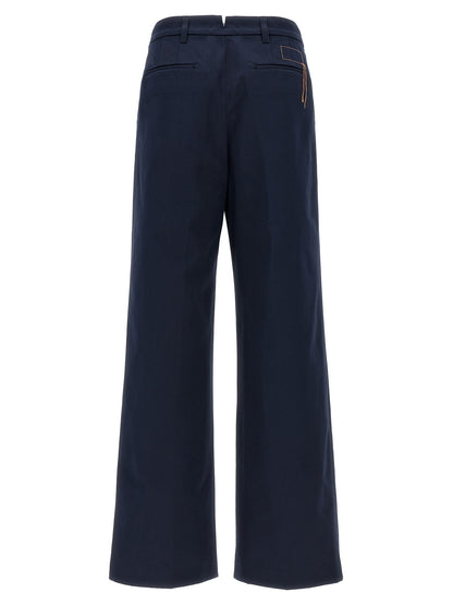 Fortela Blue Cotton Casual Pants