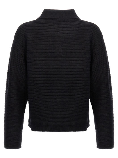 PURPLE Black Wool Cardigan