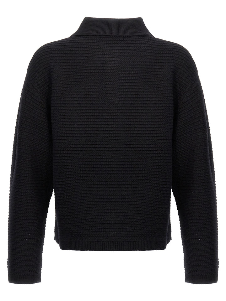 PURPLE Black Wool Cardigan