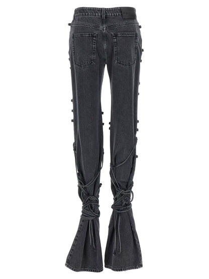Alexander McQueen Black Cotton Flared Jeans