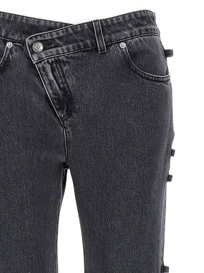 Alexander McQueen Black Cotton Flared Jeans
