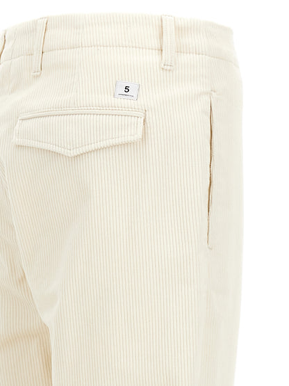 Department 5 White Cotton Casual Pants