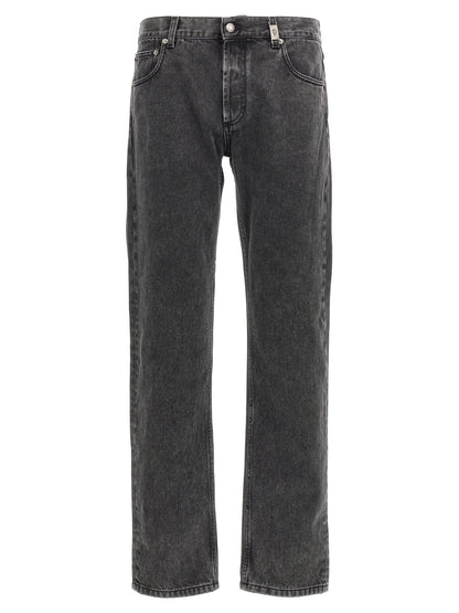 Alexander McQueen Black Cotton Straight-Leg Jeans