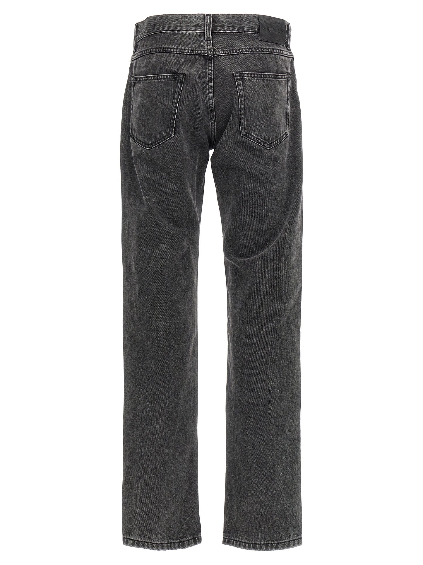 Alexander McQueen Black Cotton Straight-Leg Jeans